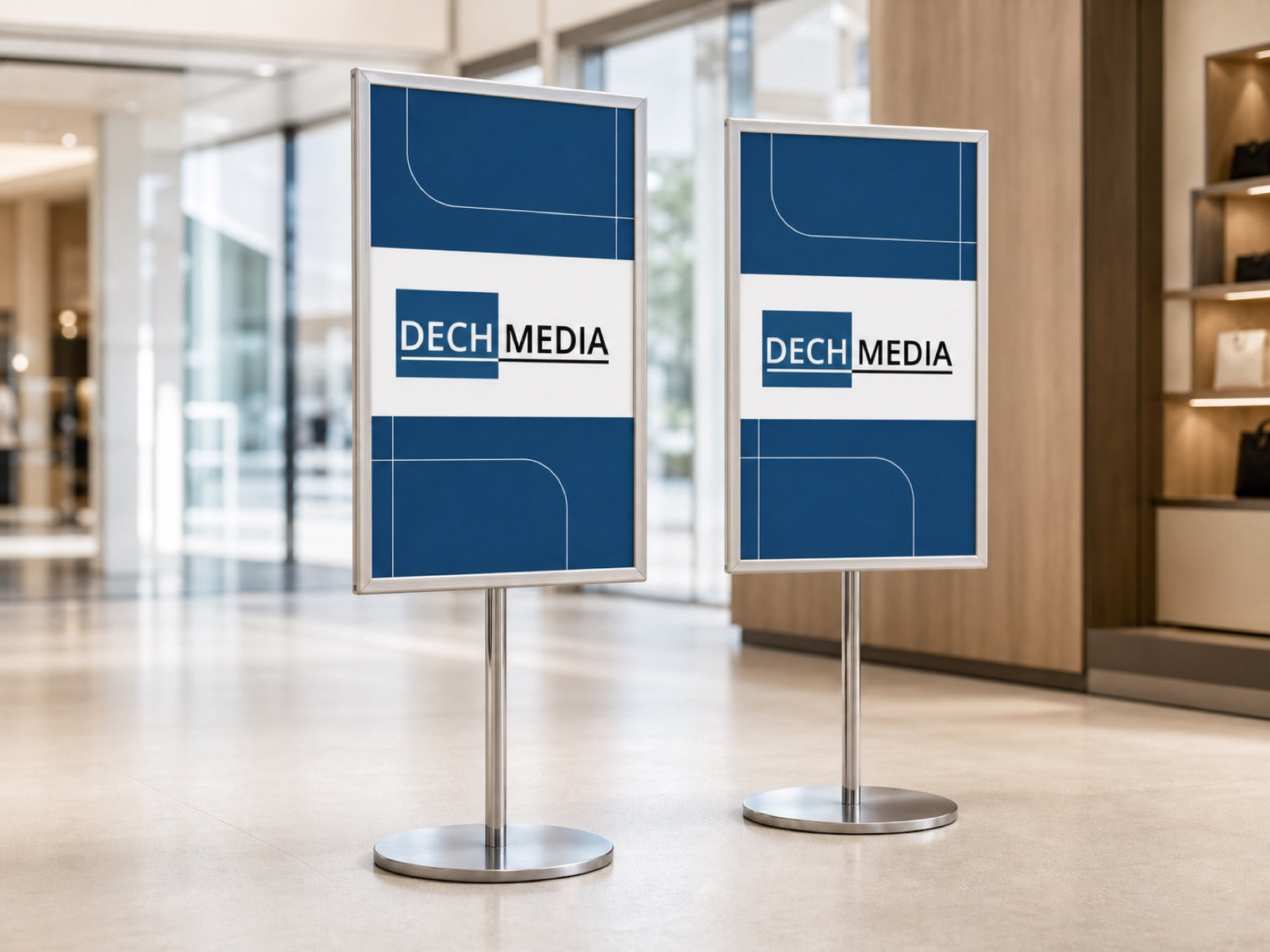 Kundenstopper und Plakatwechsel für mehrere Filialen